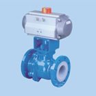 Pneumatic rubber fluorine ball valve