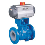 Pneumatic rubber fluorine flanged ball valve