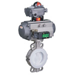 Pneumatic clamp fluorine-butterfly butterfly valve