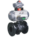 Pneumatic flanged ball valve