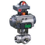 In pneumatic tee internal thread ball valve