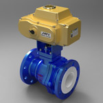 Electric fluorine-butterfly flanged ball valve
