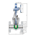 Bevel gear driving gate valves